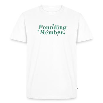 Founding Member Font Logo Stars - Men's Premium Organic T-Shirt - white - Front - Nico (187cm)