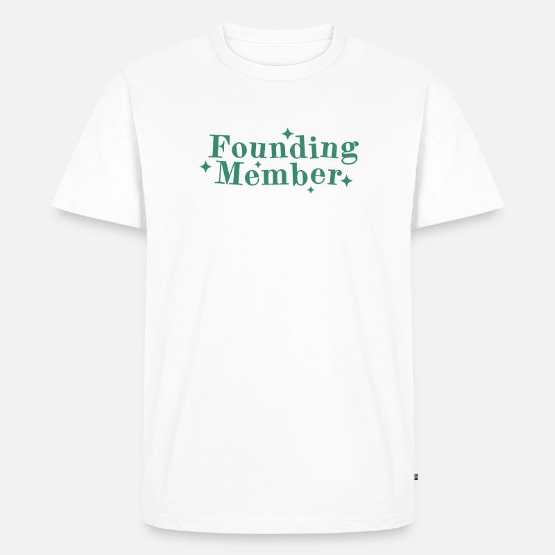 Founding Member Schriftlogo Sterne - Männer Premium Bio T-Shirt - Weiß