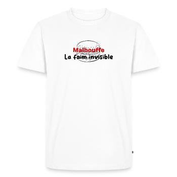 Malbouffe_la_faim_invisibMle - T-shirt Premium bio Homme - blanc - Devant - Nico (187cm)