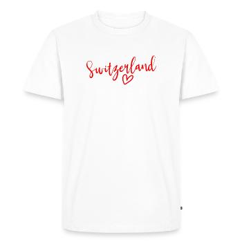 Cœur Suisse Femmes Amour Suisse - T-shirt Premium bio Homme - blanc - Devant - Nico (187cm)