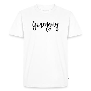 Germany – heart of women, love for Germany - Men's Premium Organic T-Shirt - white - Front - Nico (187cm)