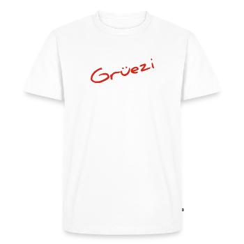 Grüezi - Hopp Schwiiz - Schweiz - Suisse - T-shirt Premium bio Homme - blanc - Devant - Nico (187cm)