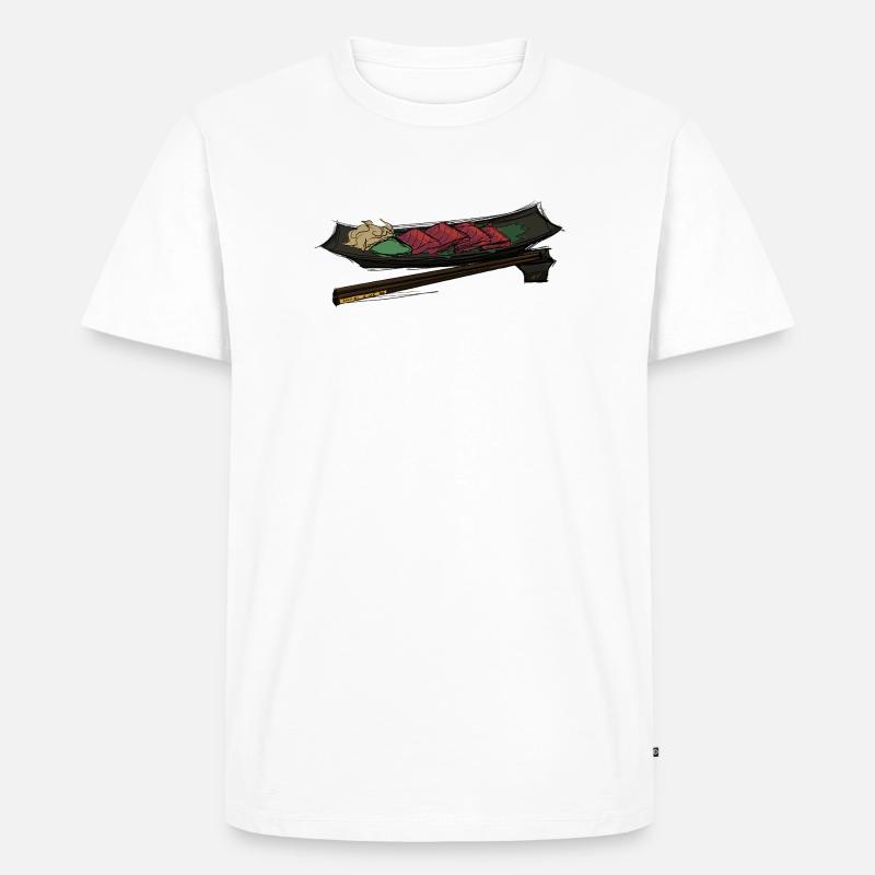Sashimi King - Männer Premium Bio T-Shirt - Weiß