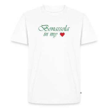 Bonassola dans mon cœur - T-shirt Premium bio Homme - blanc - Devant - Nico (187cm)