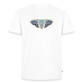Tête d’éléphant psychédélique - T-shirt Premium bio Homme - blanc - Devant - Nico (187cm)