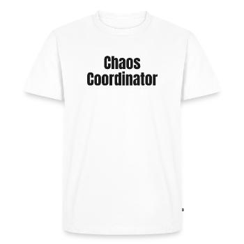 Coordinateur du Chaos - T-shirt Premium bio Homme - blanc - Devant - Nico (187cm)