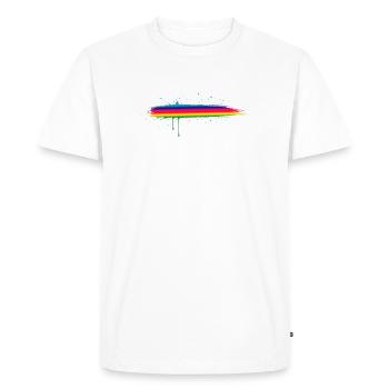Rainbow Brush Stroke Gradient Splash - Men's Premium Organic T-Shirt - white - Front - Nico (187cm)