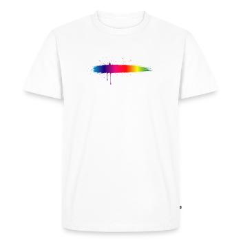 Rainbow Brush Stroke Gradient Splash - Men's Premium Organic T-Shirt - white - Front - Nico (187cm)