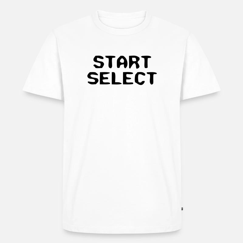 Start Select 8-Bit Text - Men's Premium Organic T-Shirt - white
