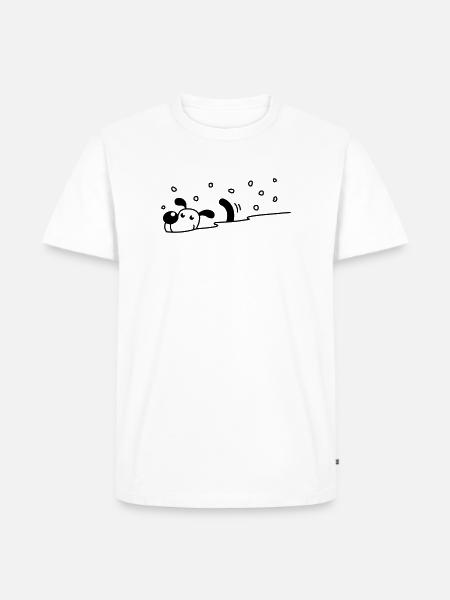 Cute dog in the snow - Men's Premium Organic T-Shirt - white