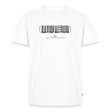 Générateur de signature - Satisfaction - T-shirt Premium bio Homme - blanc - Devant - Nico (187cm)