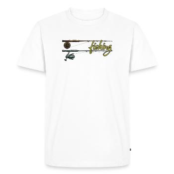 Fishing Fishing Rod Fly Fishing Hobby - Men's Premium Organic T-Shirt - white - Front - Nico (187cm)