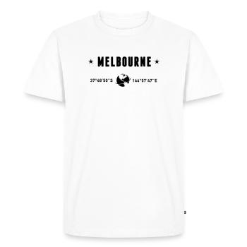 Melbourne, Australie, coordonne la planète Terre - T-shirt Premium bio Homme - blanc - Devant - Nico (187cm)
