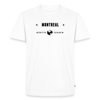 Montréal, Québec, coordonne la planète Terre - T-shirt Premium bio Homme - blanc - Devant - Nico (187cm)