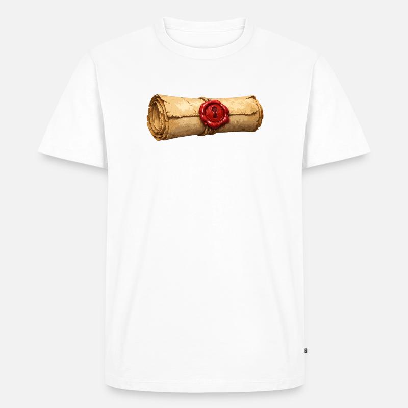 Papyrus Scroll with Red Seal - Men's Premium Organic T-Shirt - white