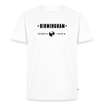 Birmingham UK Coordinates Planet Earth - Men's Premium Organic T-Shirt - white - Front - Nico (187cm)
