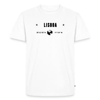 Lisboa Portugal Coordinates Planet Earth - Men's Premium Organic T-Shirt - white - Front - Nico (187cm)