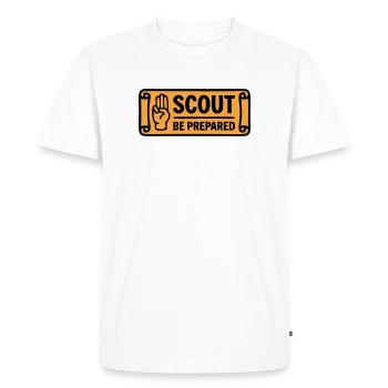 Scout Greeting Scout Be Prepared Adventure - Men's Premium Organic T-Shirt - white - Front - Nico (187cm)