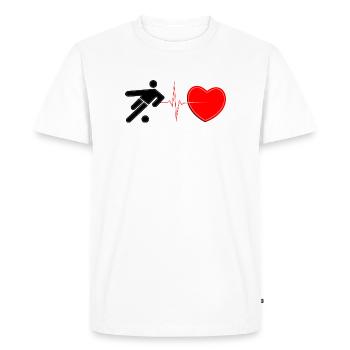 Soccer Heartbeat Lifeline – Football Passion Art - T-shirt Premium bio Homme - blanc - Devant - Nico (187cm)