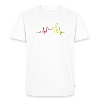Chien du Cœur Arc-en-ciel - T-shirt Premium bio Homme - blanc - Devant - Nico (187cm)