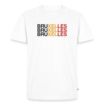BRUXELLES Bruxelles - Bruxelles Belgique Drapeau belge - T-shirt Premium bio Homme - blanc - Devant - Nico (187cm)