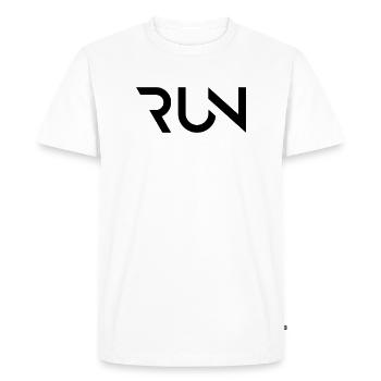 RUN - Men's Premium Organic T-Shirt - white - Front - Nico (187cm)