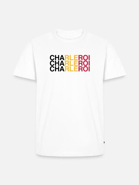 CHARLEROI Belgium Belgium Flag - Men's Premium Organic T-Shirt - white