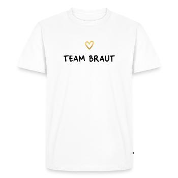 Team Bride Heart Gold Bachelorette Party - Men's Premium Organic T-Shirt - white - Front - Nico (187cm)
