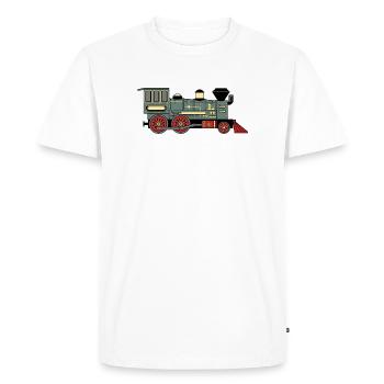Locomotive à vapeur - T-shirt Premium bio Homme - blanc - Devant - Nico (187cm)