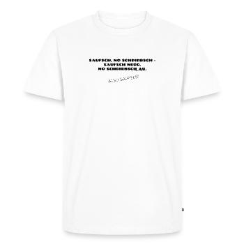 Ein Sprichwort zur schwäbischen Logik - Männer Premium Bio T-Shirt - Weiß - Vorne - Nico (187cm)