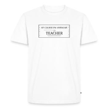 Prof - T-shirt Premium bio Homme - blanc - Devant - Nico (187cm)