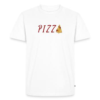 PIZZA - T-shirt Premium bio Homme - blanc - Devant - Nico (187cm)