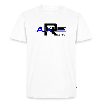 Auxerre Bleu Géométrique - T-shirt Premium bio Homme - blanc - Devant - Nico (187cm)