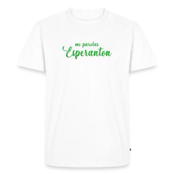 Mes parolas d’Espéranton - T-shirt Premium bio Homme - blanc - Devant - Nico (187cm)