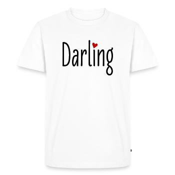 Nom de l’animal de compagnie Saint-Valentin Chéri Coeur Amour Couple Amour - T-shirt Premium bio Homme - blanc - Devant - Nico (187cm)