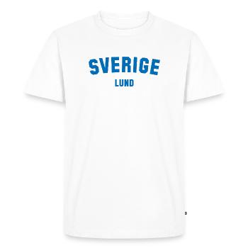 LUND Suède Schweden - T-shirt Premium bio Homme - blanc - Devant - Nico (187cm)