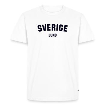 LUND Suède Schweden - T-shirt Premium bio Homme - blanc - Devant - Nico (187cm)