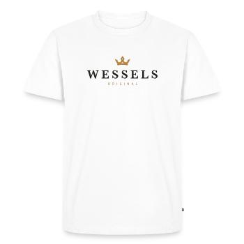 Logo original de la famille Wessels - T-shirt Premium bio Homme - blanc - Devant - Nico (187cm)