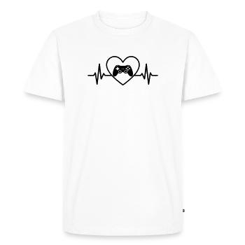 Manette de jeux vidéo Heart Gamer - T-shirt Premium bio Homme - blanc - Devant - Nico (187cm)