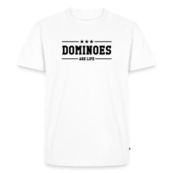 Dominoes Are Life : Le Look des Passionnés - T-shirt Premium bio Homme - blanc - Devant - Nico (187cm)