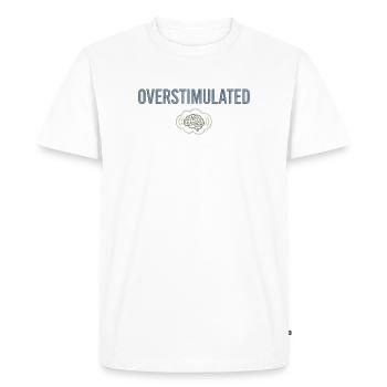 Overstimulated Brain Neon Outline - Men's Premium Organic T-Shirt - white - Front - Nico (187cm)