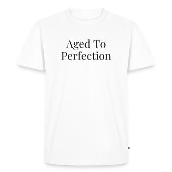 T-shirt d’anniversaire | Vieilli à la perfection - T-shirt Premium bio Homme - blanc - Devant - Nico (187cm)