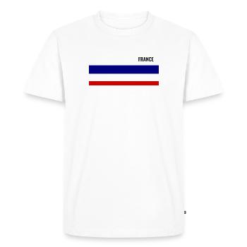 Lignes Minimalistes Modernes - T-shirt Premium bio Homme - blanc - Devant - Nico (187cm)