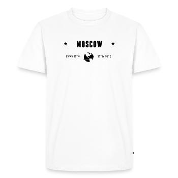 Moscou Russie Coordonnée la planète Terre - T-shirt Premium bio Homme - blanc - Devant - Nico (187cm)