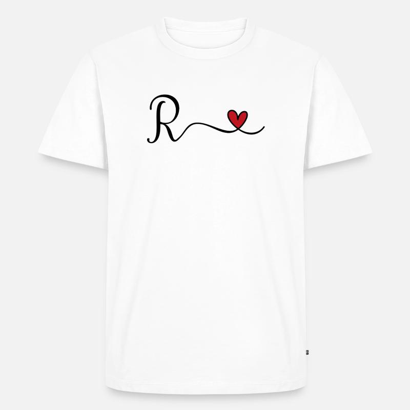 Buchstabe R Monogramm - Männer Premium Bio T-Shirt - Weiß