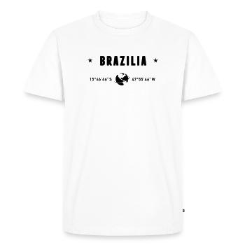 Brasilia Brazil Coordinates Planet Earth - Men's Premium Organic T-Shirt - white - Front - Nico (187cm)