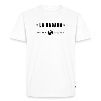 La Habana Cuba Coordinates Globe - Men's Premium Organic T-Shirt - white - Front - Nico (187cm)