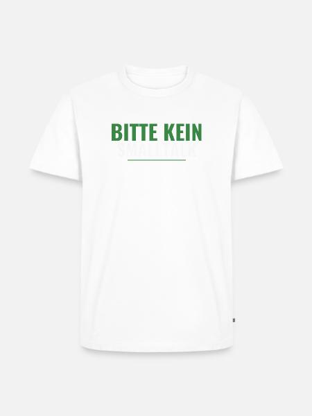 Bitte kein Smalltalk – Abschiedsgeschenk Shirt - Männer Premium Bio T-Shirt - Weiß