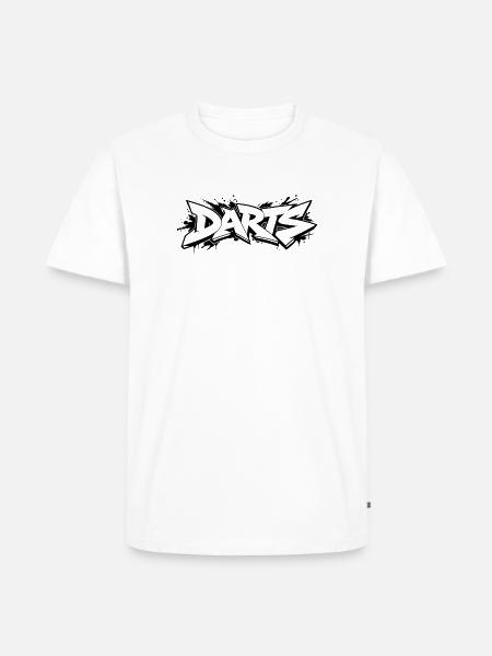 DARTS - Graffiti - Männer Premium Bio T-Shirt - Weiß