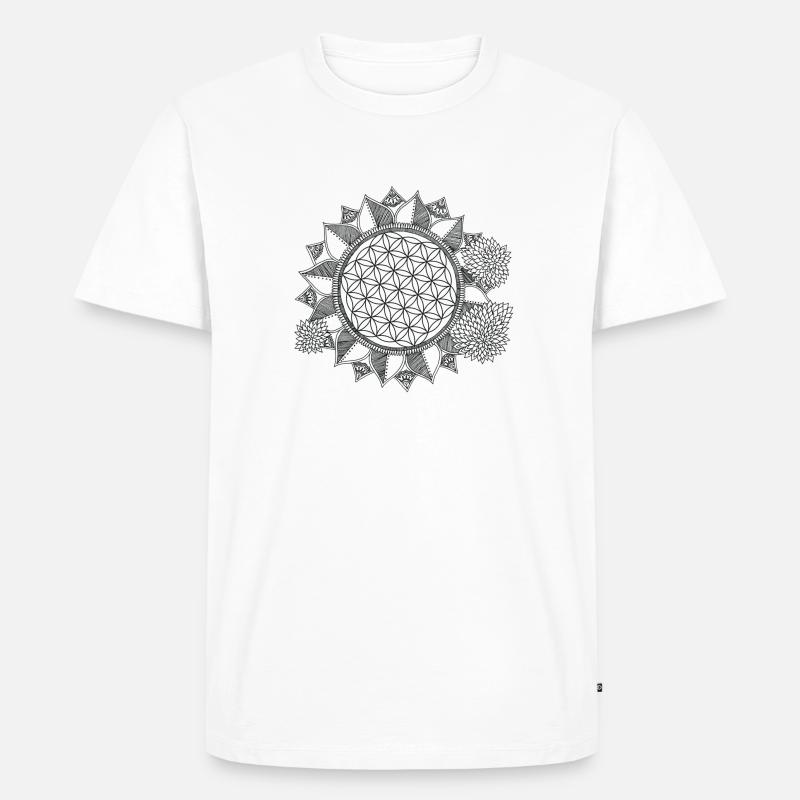 Lebensblume - Männer Premium Bio T-Shirt - Weiß
